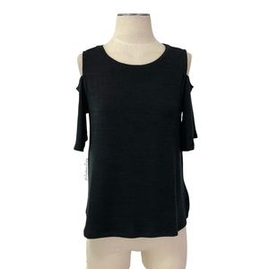 Gap- Softspun Black Cold Shoulder Top Size Small